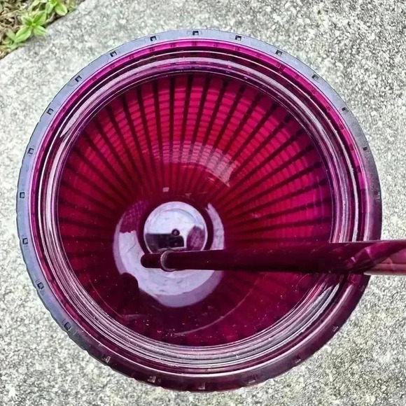 Starbucks Studded Plum Purple Grid Disco Holiday 2020 Cold Cup Tumbler (24oz) - Picture 2 of 5